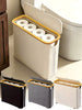 Bamboo Toilet Paper Roll Storage Basket, Toilet Paper Holder, Bathroom Storage Organizer Rack, Tissue Storage Box, Gray Fabric Appearance, Multi-Functional Storage Basket, Laundry Basket, Room Decor, Bathroom Decor, Bathroom Accessories